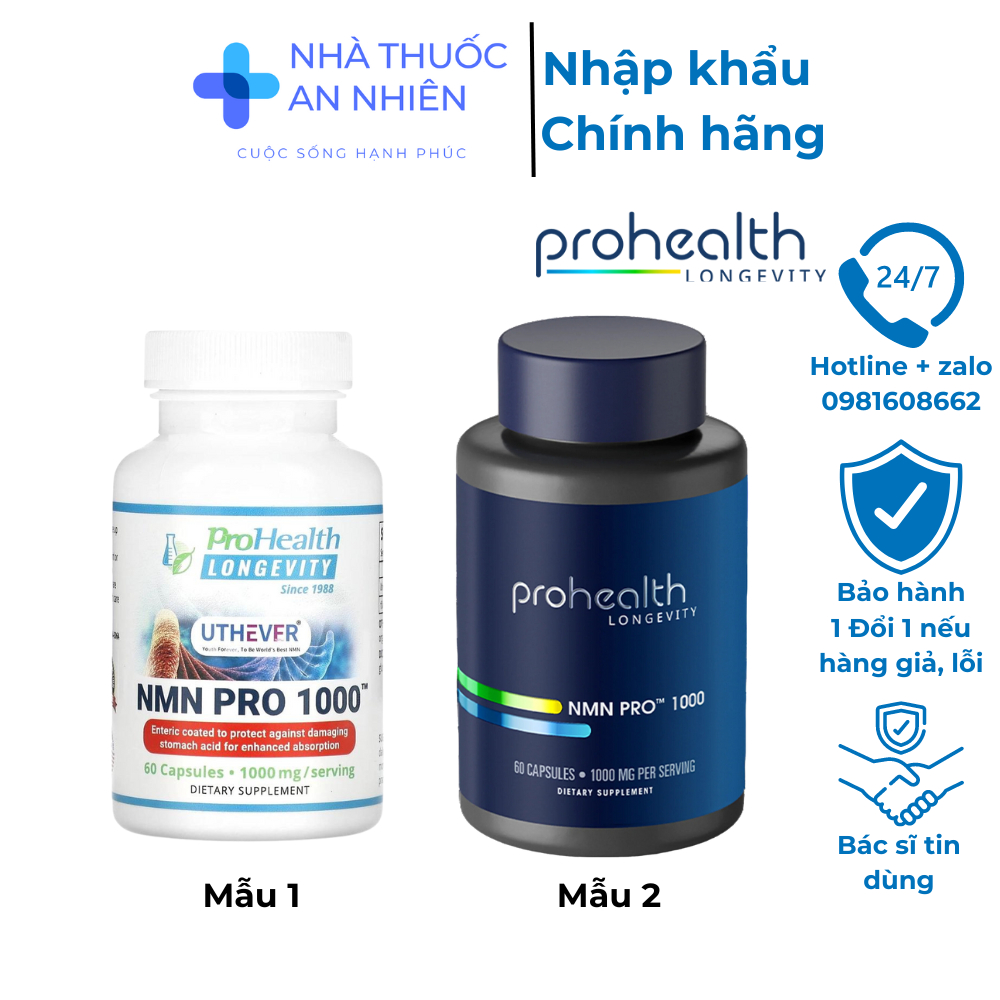 [NHẬP KHẨU MỸ] Thực phẩm chức năng ProHealth NMN Pro 1000 hỗ trợ trẻ hóa và chống lão hóa da toàn diện