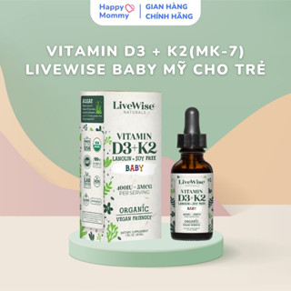 (Mẫu mới) Vitamin D3 K2 LiveWise Baby Mỹ 30ml