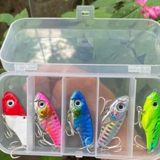 Mồi câu Lure cá sắt R45. Combo hộp mồi câu Lure gồm 5 con mồi cá sắt sơn bóng chống mài mòn