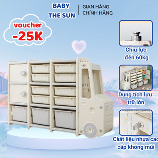 Tủ Để Đồ Chơi Cho Bé BABYTHESUN Kệ Tủ Đa Năng Cho Bé Để Đồ Chơi, Sách Vở Thiết Kế Hình Ô Tô Bus