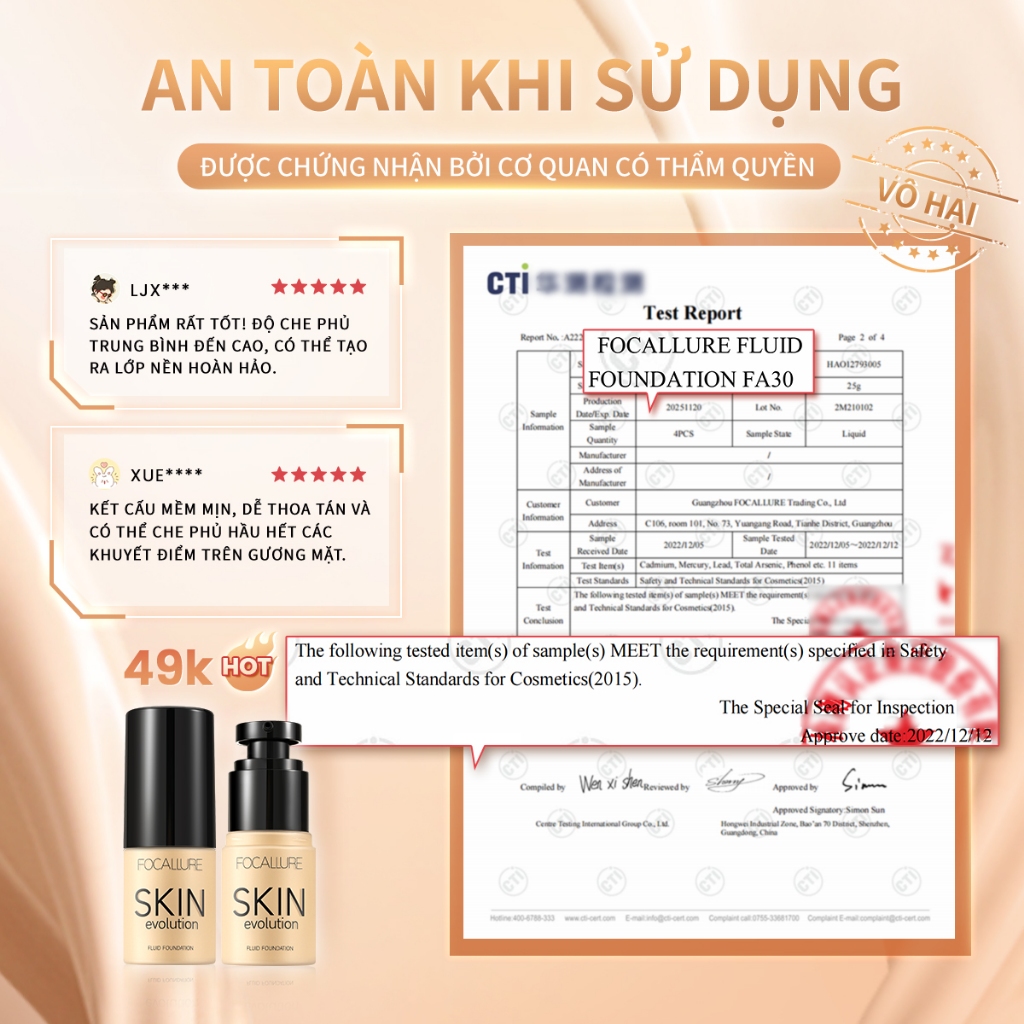 FOCALLURE Kem nền BB Cream che phủ khuyết điểm chống thấm nước 31g | BigBuy360 - bigbuy360.vn