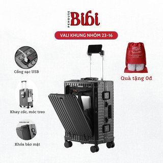 Vali du lịch size 20 inch cao cấp idobi 2316, vali size 20 có ngăn để laptop chuyên dụng kèm khay đựng cốc