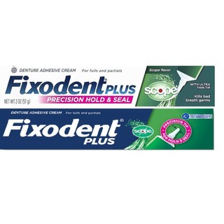 Keo dán hàm răng giả Fixodent Plus 57g. Fixodent Food Seal Plus Scope Denture Adhesive Cream 2 Ounce