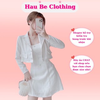   Có trên Soppivideo  Set váy dạ tiểu thư 2 món đầm ngắn hai dây viền cúc lót 2 lớp kèm khoác croptop đệm vai dày dặn 