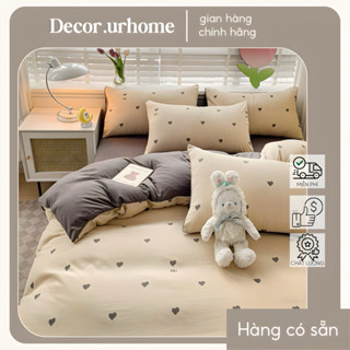 Bộ Chăn Ga Gối 4 Món Cotton Đũi Họa Tiết Vintage Hoa Nhí Decor Phòng Hàn Quốc Drap Nệm Bo Chun Đủ Kích Thước