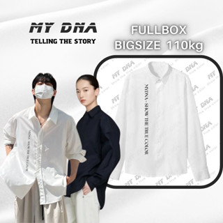 Áo sơ mi tay dài có bigsize 110kg form rộng unisex local brand cặp đôi nam nữ trắng đen đẹp chất fullbox MY DNA 2025