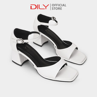 Giày sandal nữ DILY mũi vuông quai ngang bản lớn, sandal cao gót nữ gót vuông bít hậu thanh lịch cao 6cm AA0492
