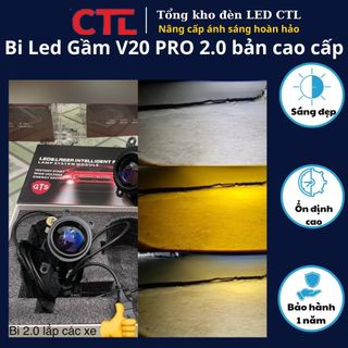 Bi led gầm ô tô 2.0 v20 pro bản cao cấp 2 chế độ pha-cos, 3 chế độ màu chống chói 12v-24v hot nhất