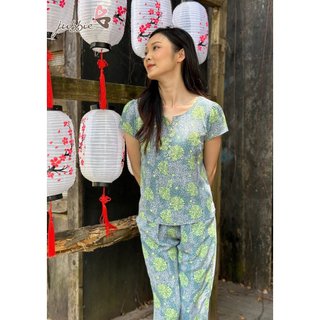 Bộ lửng cổ tròn xẻ trụ mặc nhà Jubbie 93235