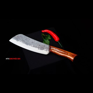 Dao pha HTX DAO PHÚC SEN DPC01 chặt gà chặt cây nhíp xe nga rèn thủ công 22cm