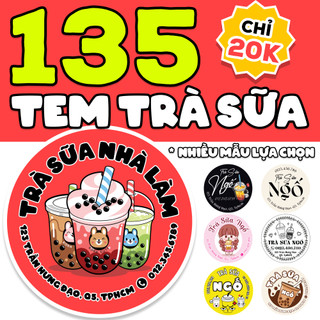  In Tem Nhãn Trà Sữa Cà Phê Thiết Kế Có Sẵn - In Logo Nhãn Ly Cafe Trà Sữa Tròn Sản Phẩm Shop Online Theo Thiết Kế 