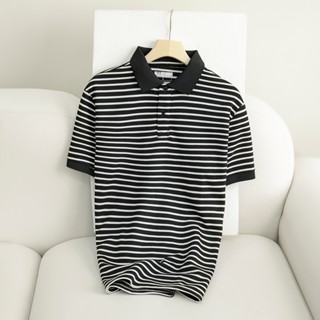 Áo Thun Nam Polo " Phối Sọc Đen " MAN Color Stripes BY MANDINNI