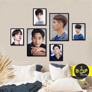  Set 6 tranh salon tóc quán tóc dán tường tiệm tóc nam nữ trang trí decor tiệm kèm sẵn keo dán Bắp Decor 