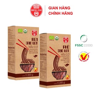 Set 2 hộp phở/ bún gạo lứt hữu cơ bích chi 200g