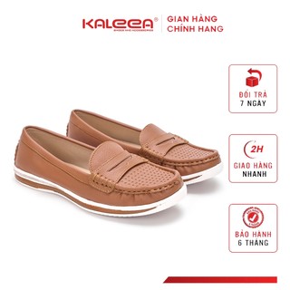 Kaleea - Giày Bệt Nữ Mũi Tròn Moca Đế Bằng Dày 3cm Mũi Đục Lỗ Lazer Thoáng Khí - K498