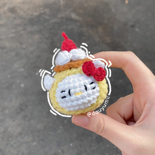 Móc khoá bằng len Bánh Plan Hello Kitty 🍮