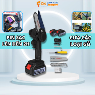 Máy Cưa Xích Cầm Tay HITACHI Dùng Pin Siêu Khỏe Cưa Gỗ Làm Vườn Pin 10 Cell Lithium