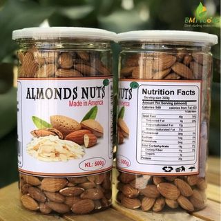Hạt Hạnh Nhân Thơm Béo Tách Vỏ Sẵn đã sấy ăn ngay BMT FOODS 500G
