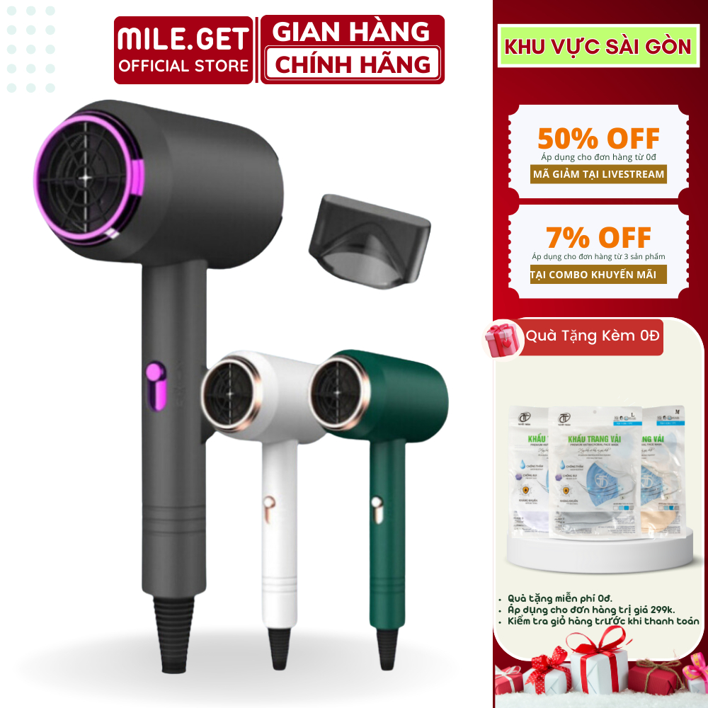 Máy Sấy Tóc Phạm Thoại 2 Chiều Nóng Lạnh Công Suất 2300W, 3 Chế Độ Sấy Chăm Sóc Tóc Tặng Kèm Mỏ Vịt, Bảo Hành 12 Tháng