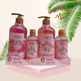 Sữa Tắm Purité Mềm Mịn tinh dầu thiên nhiên chai 850g tặng chai 250g