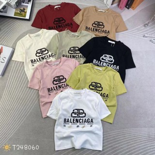Áo thun croptop nữ tay ngắn cổ tròn in chữ BB hàng Quảng Châu chất cotton, áo phông baby tee mùa hè hàn quốc 248060