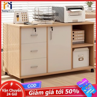 SUNNY Tủ hồ sơ văn phòng Tủ Hộc ngăn kéo gỗ có bánh xe di ( 3 ngăn - 1 ngăn khóa )