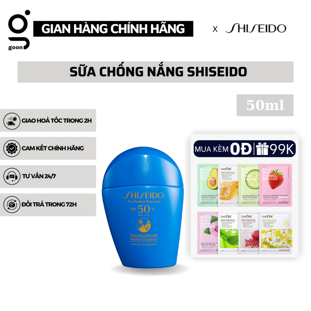 Kem chống nắng shiseido kem chống nắng cho mặt kem chống nắng nhật kem chống nắng da dầu mụn kem chống nắng nâng tone 50