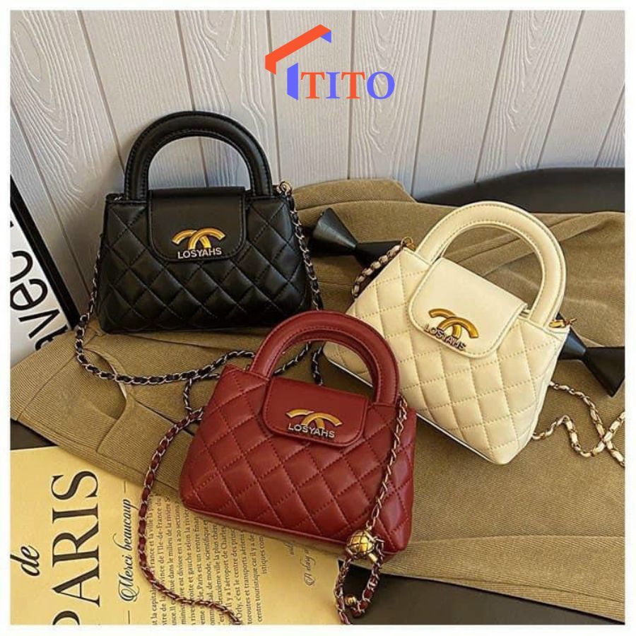 Túi xách nữ đeo chéo cầm tay dây da phối xích sang trọng - TITO shop | BigBuy360 - bigbuy360.vn