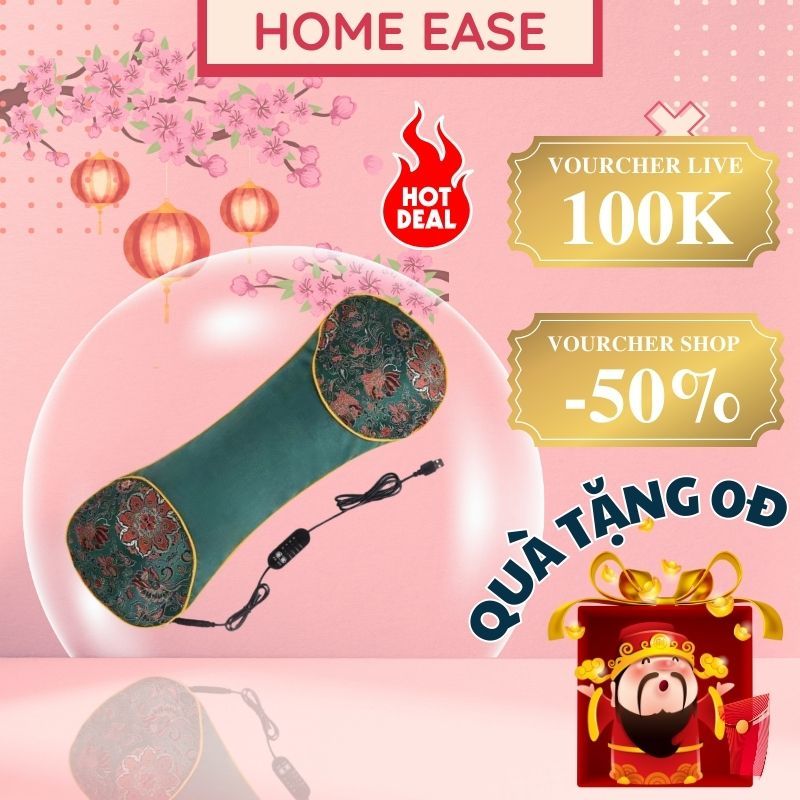 Gối ngải cứu thảo mộc Trung Hoa massage chườm nóng hỗ trợ giảm đau mỏi cổ vai gáy, Túi chườm ngải cứu cắm điện