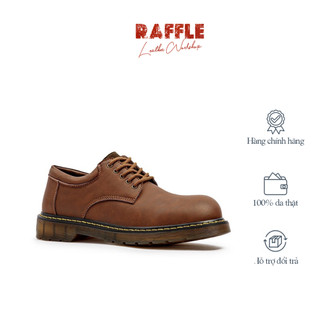 Giày nam công sở raffle dr.martens da bò sáp thiết kế thủ công tặng tất và túi đựng giày