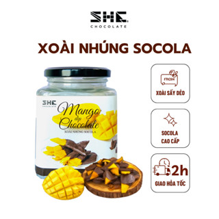 Xoài sấy dẻo nhúng socola Hũ 120g SHE Chocolate, đồ ăn vặt sô cô la với hương vị thơm ngon, ngọt ngào và hấp dẫn