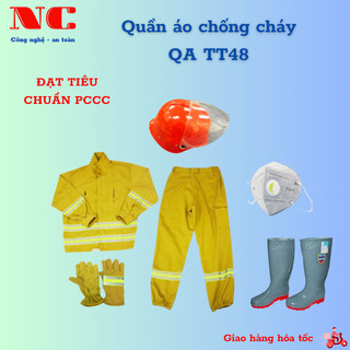 Bộ quần áo phòng cháy chữa cháy QA TT-48, quần áo chống cháy co đủ 5 món đạt tiêu chuẩn pccc