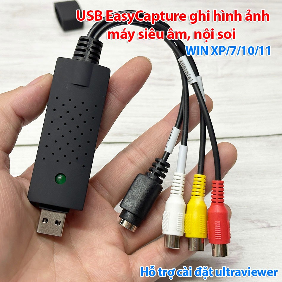 EasyCap USB ghi hình, chụp ảnh máy siêu âm nội soi Y Tế vào máy tính WIN 7 10 11 Hỗ trợ cài đặt