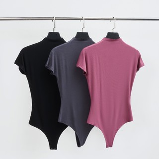 Áo Ngắn Tay Cổ Leo Bodysuit Nữ Busy Rayon 1 Lớp Co Giãn Ôm Sát NT21B