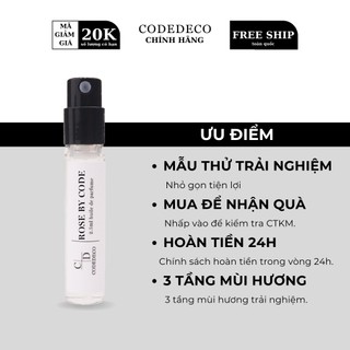 Tinh dầu nước hoa CODEDECO Rose By Code Sang trọng, Trưởng thành, Quyến rũ 2.5ml