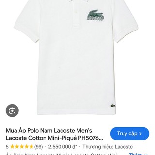 Áo POLO Lacos.te PH5076 Trắng