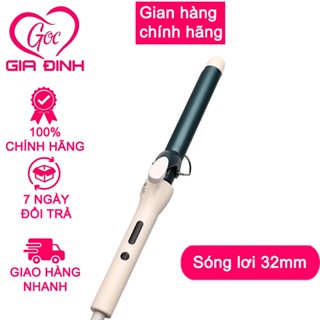 Máy uốn tóc xoăn bản mới uốn xoăn sóng lơi tóc đẹp tự nhiên sóng lơi 32mm( trắng xanh)