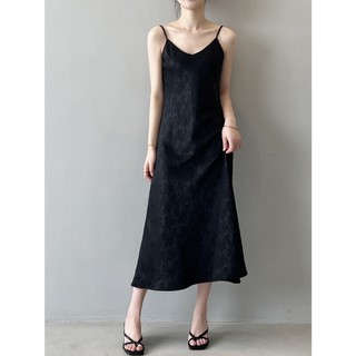 Đầm maxi hai dây lụa tafta cao cấp Flower lace dress