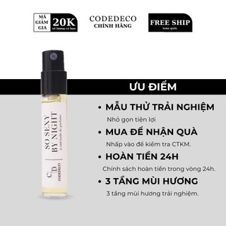 Tinh dầu nước hoa codedeco so sexy by night edp 2.5ml