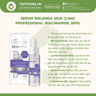 Serum Bielenda Skin Clinic Professional Niacinamide thu nhỏ lỗ chân lông, làm da căng bóng 30ml