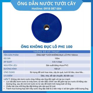 Ống dẫn nước tưới cây phi 100mm bằng nhựa dẻo, cực bền, dài 100 mét