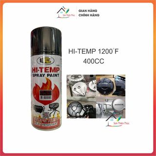 Sơn chống cháy BOSNY, Sơn chịu nhiệt độ cao, chống cháy, sơn pô xe, lốc máy (HI-TEMP) dung tích 400ml