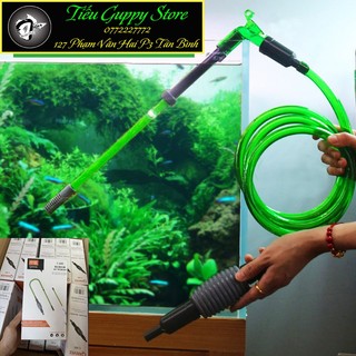 Dụng cụ vệ sinh hồ cá - bóp tay thay nước qanvee c600