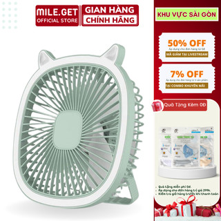 Quạt Mini Tích Điện, Quạt Để Bàn Mini Sạc Pin 3 Cấp Độ Gió Thiết Kế Để Bàn, Treo Tường Tiện Dụng, Bảo Hành 12 Tháng