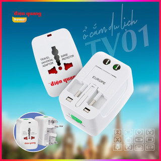 Ổ cắm điện Du lịch, ổ cắm điện đa năng Lỗ cắm chuẩn quốc tế, thích hợp mọi chân cắm ĐQ ESK TV01 bảo hành 12 tháng