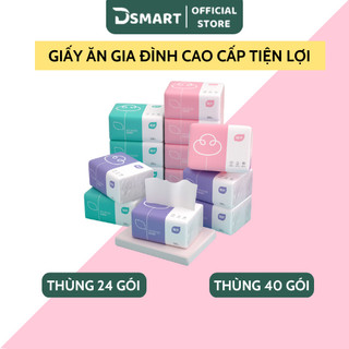 Giấy ăn gia đình - Thùng 40 gói lớn 4 lớp nguyên liệu bột gỗ tự nhiên , cao cấp tiện lợi