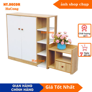 Tủ, kệ giày gỗ mdf 4 tầng - tủ giầy 2 cánh trắng đa năng