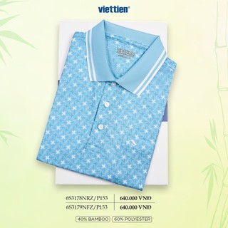 Áo thun polo viettien xanh dương