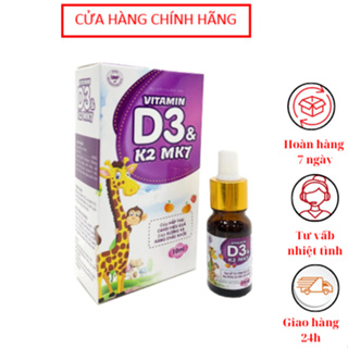 Vitamin D3k2 MK7.Tăng Cường Hấp Thu Canxi Giúp Xương Răng Chắc Khỏe Lọ 10ml