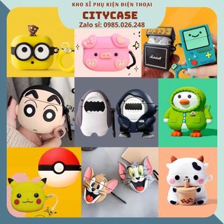 Vỏ bao Airpods 1/2/3/Pro/Pro2 Airpod chất liệu cao su mềm chống va đập mạnh khi rơi hình dễ thương đáng yêu - CITYCASE